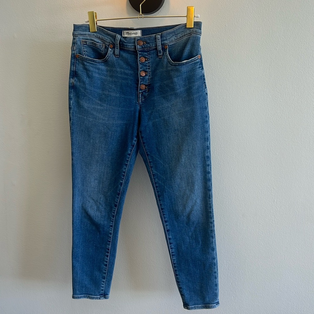 Madewell 9” mid-rise skinny crop with button fly